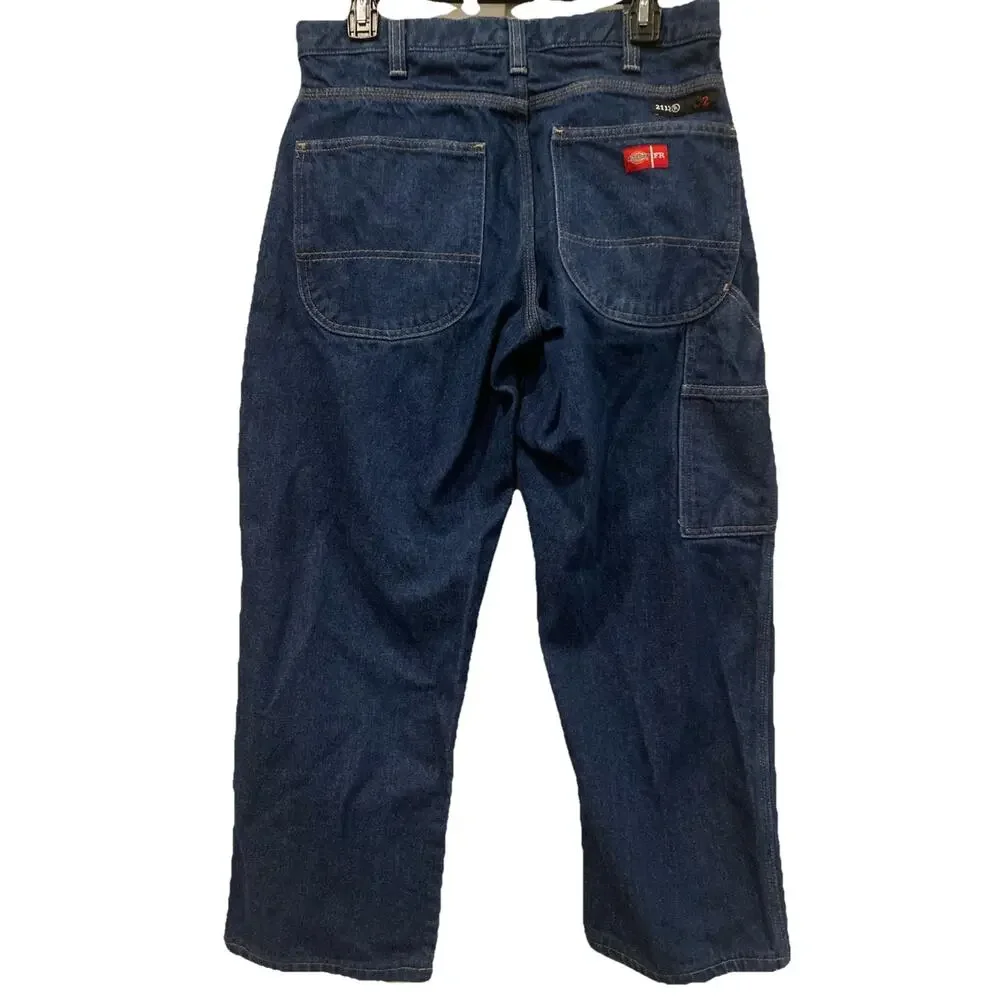 Dickies FR 2112 Jeans Mens 32X26.5 Flame Resistant Dark Wash Blue Denim RU900RNB